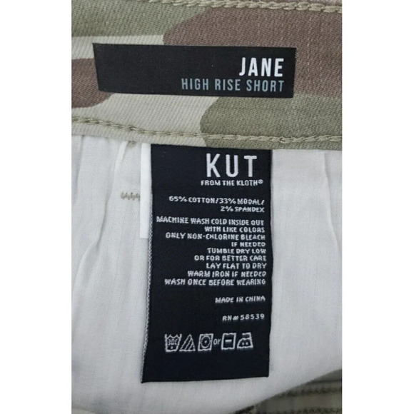 KUT from the Kloth Jane High-Rise Camo Fray Hem Shorts Size 2 NWT - Picture 8 of 10